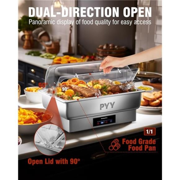 Electric Chafing Dish Full Size Stainless Steel Chafer Buffet Set - Picture 5 of 6